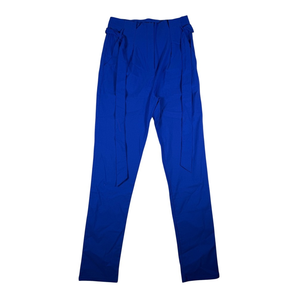 Love University Royal Blue High Waisted Tapered‎ Dress Pants with Tie Belt Large